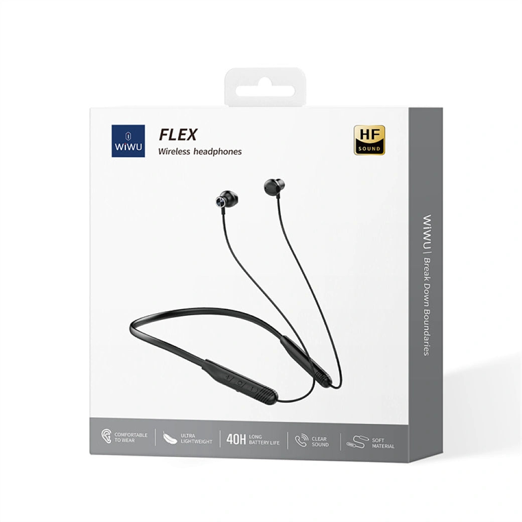 سماعات رأس لاسلكية ذكية بلوتوث من ويوو, مع مايكروفون والغاء ضوضاء - اسود | WIWU Smart Wireless Bluetooth Headphones with Mic & Noise Cancellation – Black