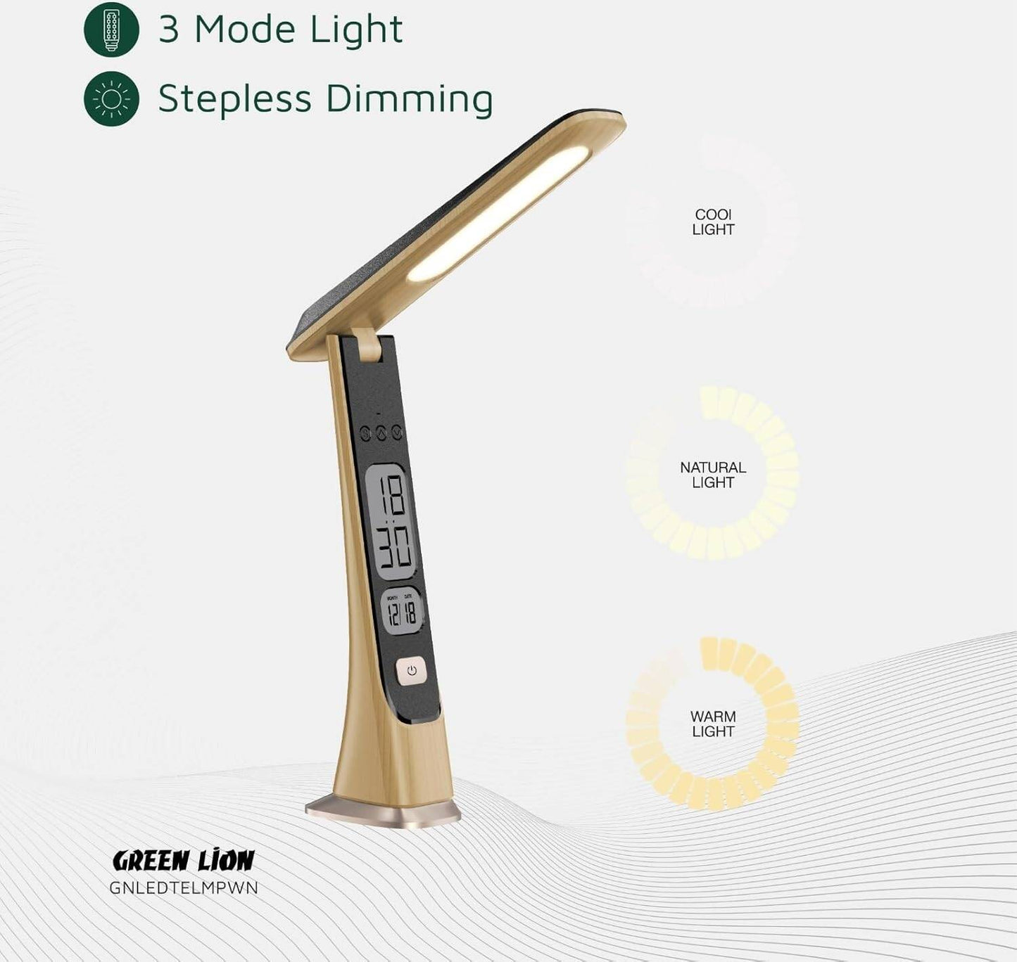 مصباح طاولة LED من جرين لايون - خشبي | Green Lion LED Table Lamp - Wooden