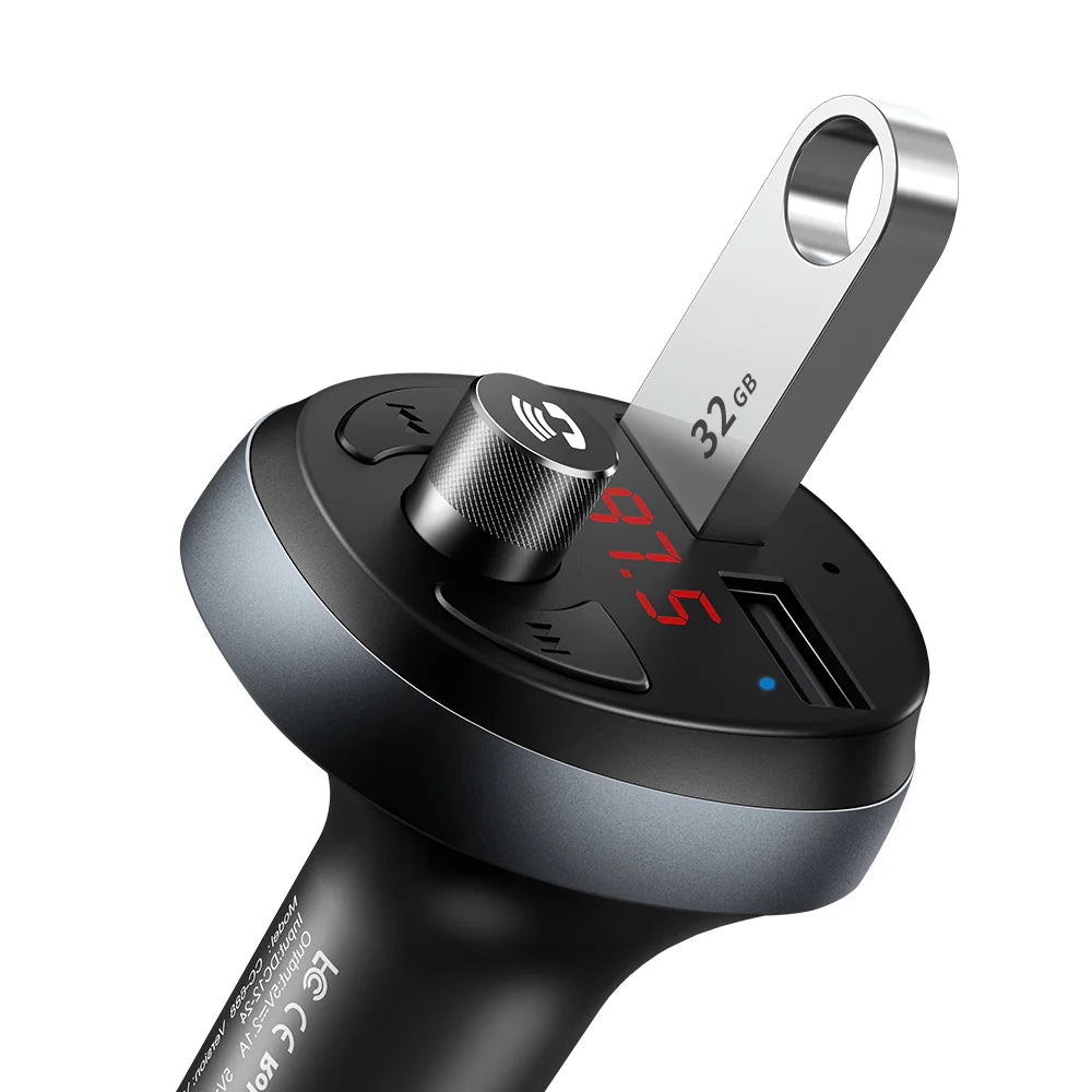 Mcdodo Bluetooth 5.1 FM Dual USB Car Charger - شاحن سيارة ماكدودو بلوتوث 5.1 اف ام ثنائي يو اس بي
