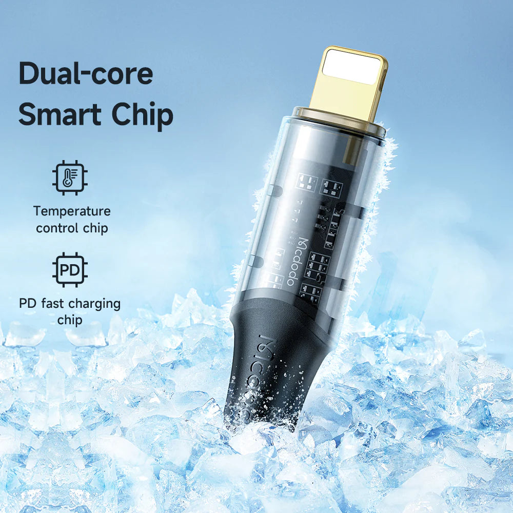 Mcdodo Type-C to Lightning 36W Transparent Data Cable  - مكدودو تايب سي إلى لايتننغ 36واط كابل بيانات شفاف