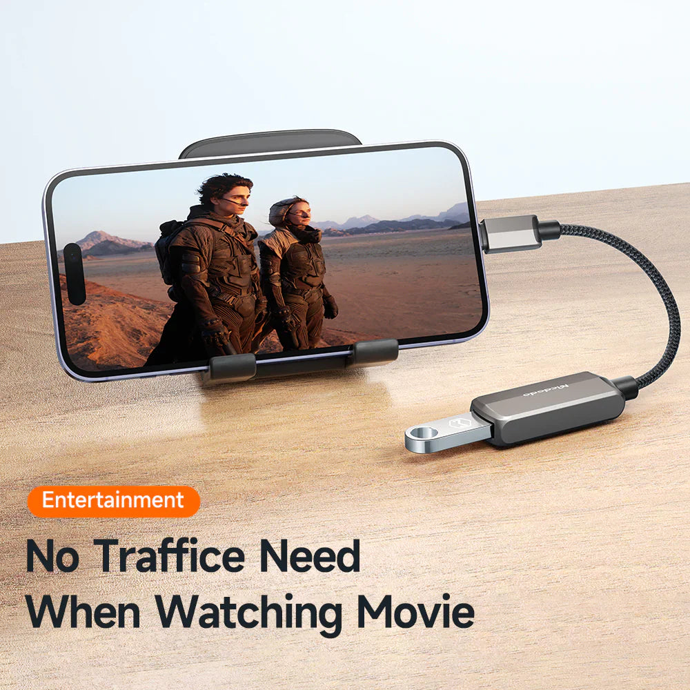 Mcdodo OTG 2 in 1 Convertor Lightning to USB-A 3.0 & Lightning - ماكدودو او تي جي 2 في 1 محول لايتننغ إلى يو اس بي أ 3.0 & لايتننغ