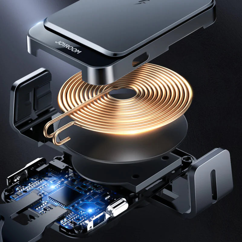 JOYROOM JR-ZS219 Three-axis Electric Wireless Charging Car Holder - JOYROOM JR-ZS219 حامل جوال سيارة كهربائي ثلاثي المحاور مع شحن لاسلكي
