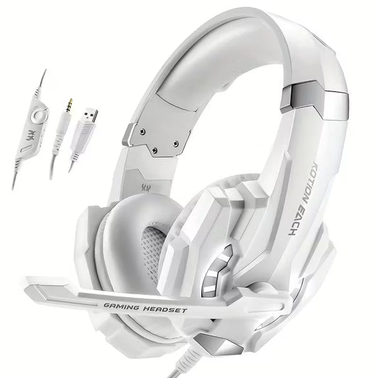 سماعة ألعاب كوشن إيتش - KOTION EACH G9000PRO - Wired Headphone Over Ear - RGB - White