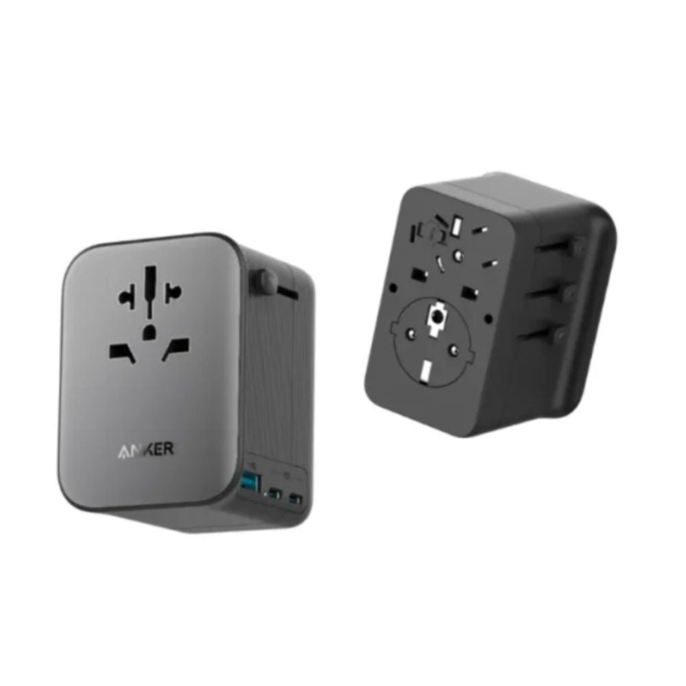 Anker Nano Travel Adapter 4-in-1, 65W USB-C Fast Charger |  محول السفر انكر نانو 4 في 1, شحن سريع 65 واط بمنفذ USB-C