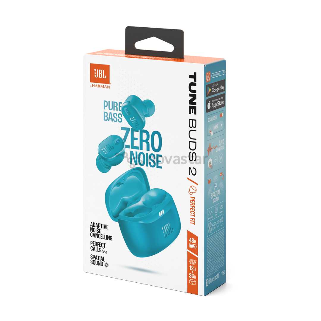 JBL Tune Buds 2 True Wireless In-Ear Earbuds with Mic, 48 Hrs Playtime | سماعة جي بي ال تون بدز 2 داخل الاذن لاسلكية مع مايكروفون, تشغيل حتى 48 ساعة