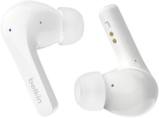 Belkin SoundForm™ Motion True Wireless Earbuds Noise Cancelling Ear Buds with Wireless Charging Case & Dual Microphone - سماعات لاسلكيو ساوند فورم للأذنين مع إلغاء الضوضاء وعلبة شحن لاسلكية وميكروفون مزدوج من بيلكن