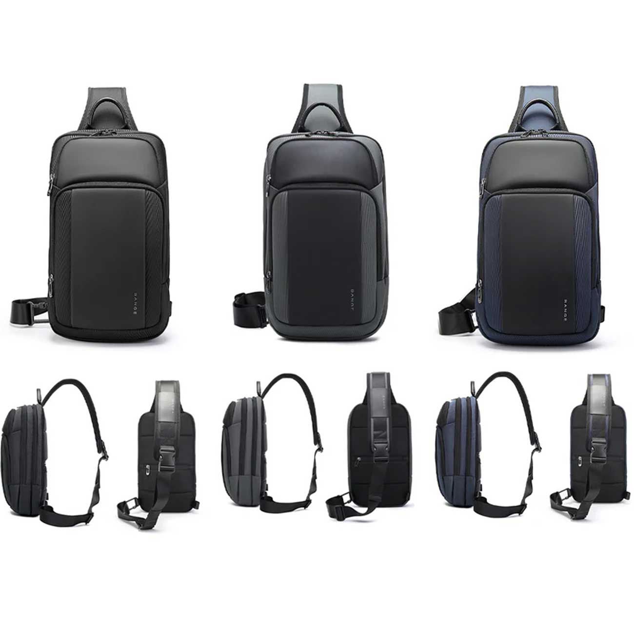 BANGE Wardon Light Anti-Theft Water-Resistant Sling Bag | حقيبة كتف مقاومة للماء ومضادة للسرقة من بانج, بسعة كبيرة وجيوب متعددة