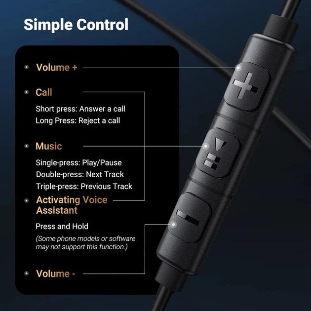 سماعات UGREEN سلكية 3.5MM سوداء | UGREEN Earphones 3.5MM Plug Black