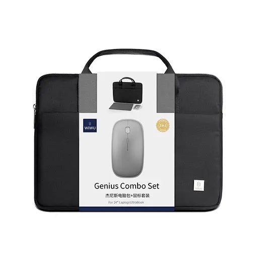طقم ويوو جينيوس كومبو 3 في 1, حقيبة لابتوب وماوس وماوس باد | WIWU GENIUS COMBO SET Laptop 3 in 1 – Bag + Mouse + Mouse Pad