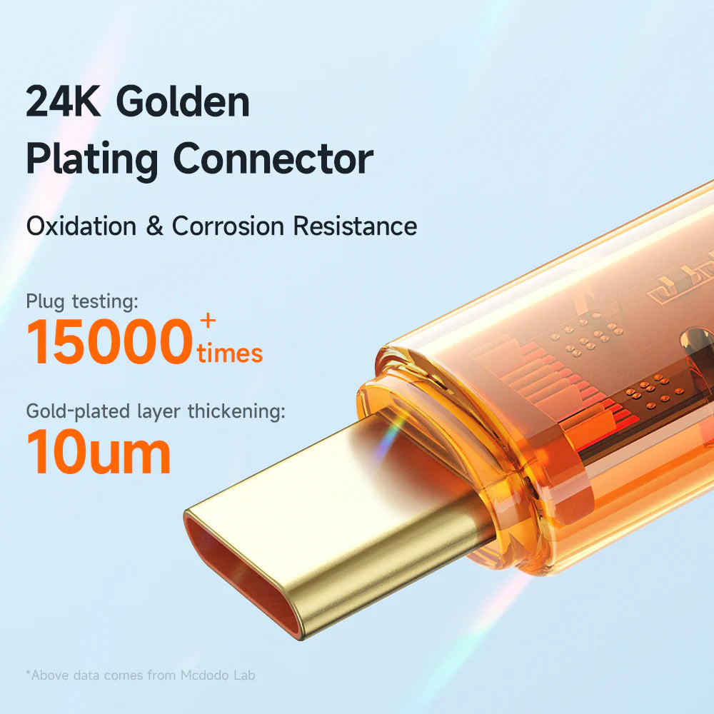 Mcdodo Type-C 6A Transparent Data Cable 1.2m - مكدودو تايب سي كابل بيانات شفاف 1.2 متر