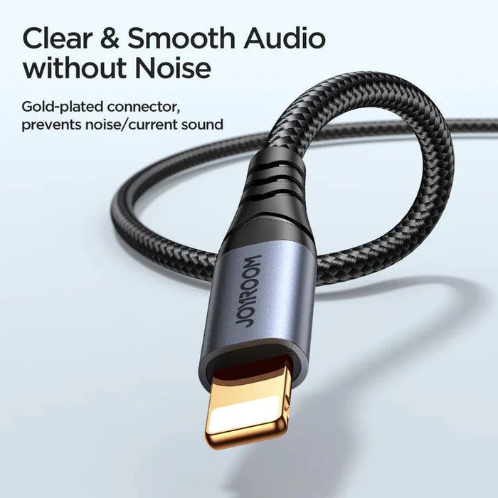 Joyroom AUX Audio Cable Lightning to 3.5mm 1.2m - كابل صوت من جوي روم من لايتينج إلى 3.5 ملم بطول 1.2 متر