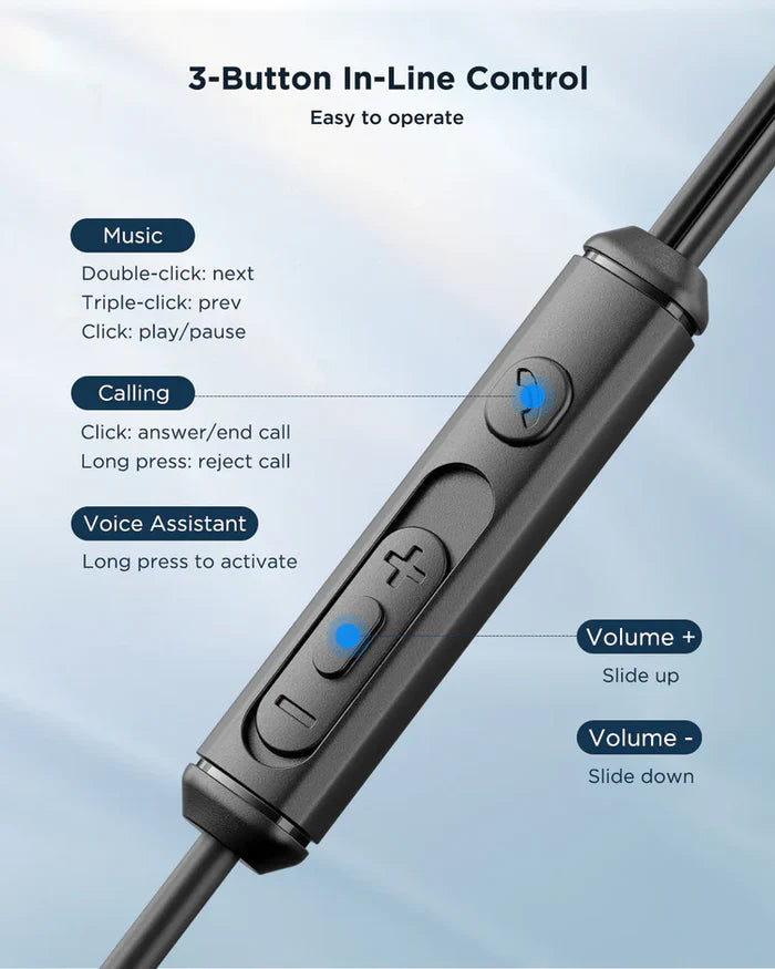 JoyRoom Type C Half In Ear Earphones Superior Sound Quality - سماعات أذن جوي روم تايب سي بجودة صوت فائقة