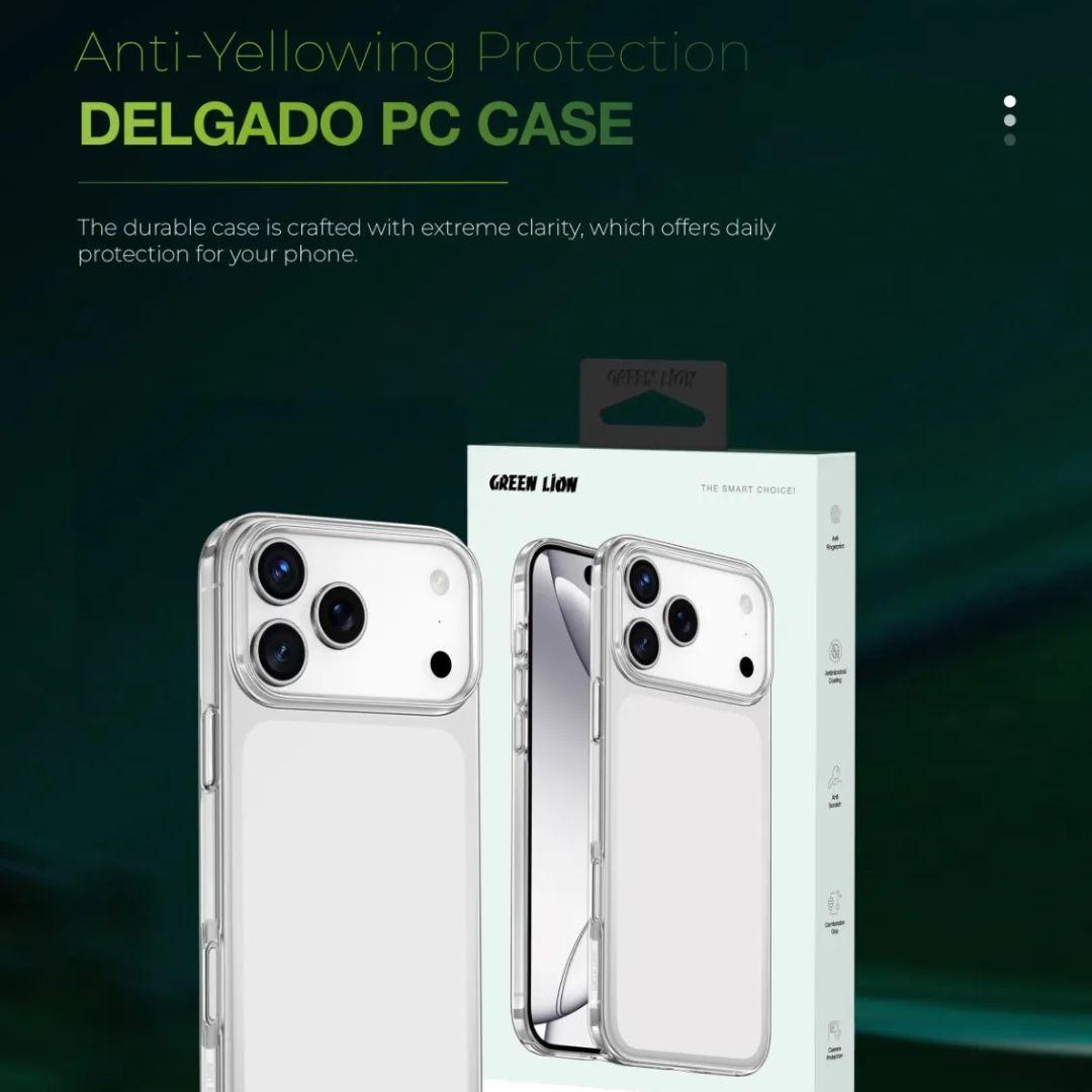 كفر جرين لايون ديلغادو لاجهزة ايفون 17 سيريز - شفاف | Green Lion Delgado PC Case for iPhone 17 Series - Clear