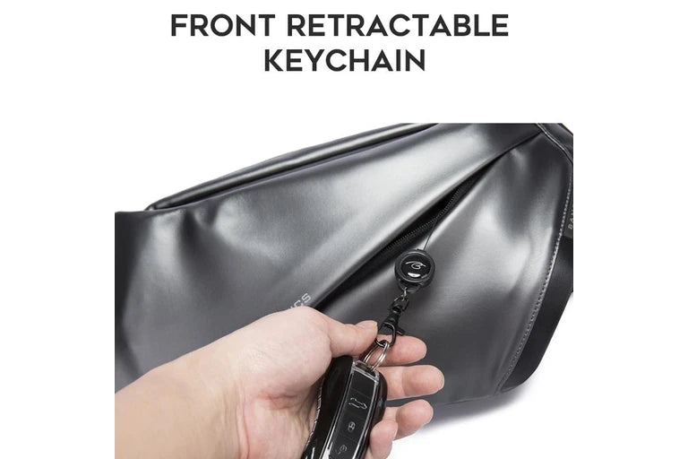 BANGE Men’s Epithelium Coating Waterproof Chest Crossbody Bag | حقيبة صدر رجالية من بانج, بطلاء ايبيثيليوم مقاوم للخدوش والماء