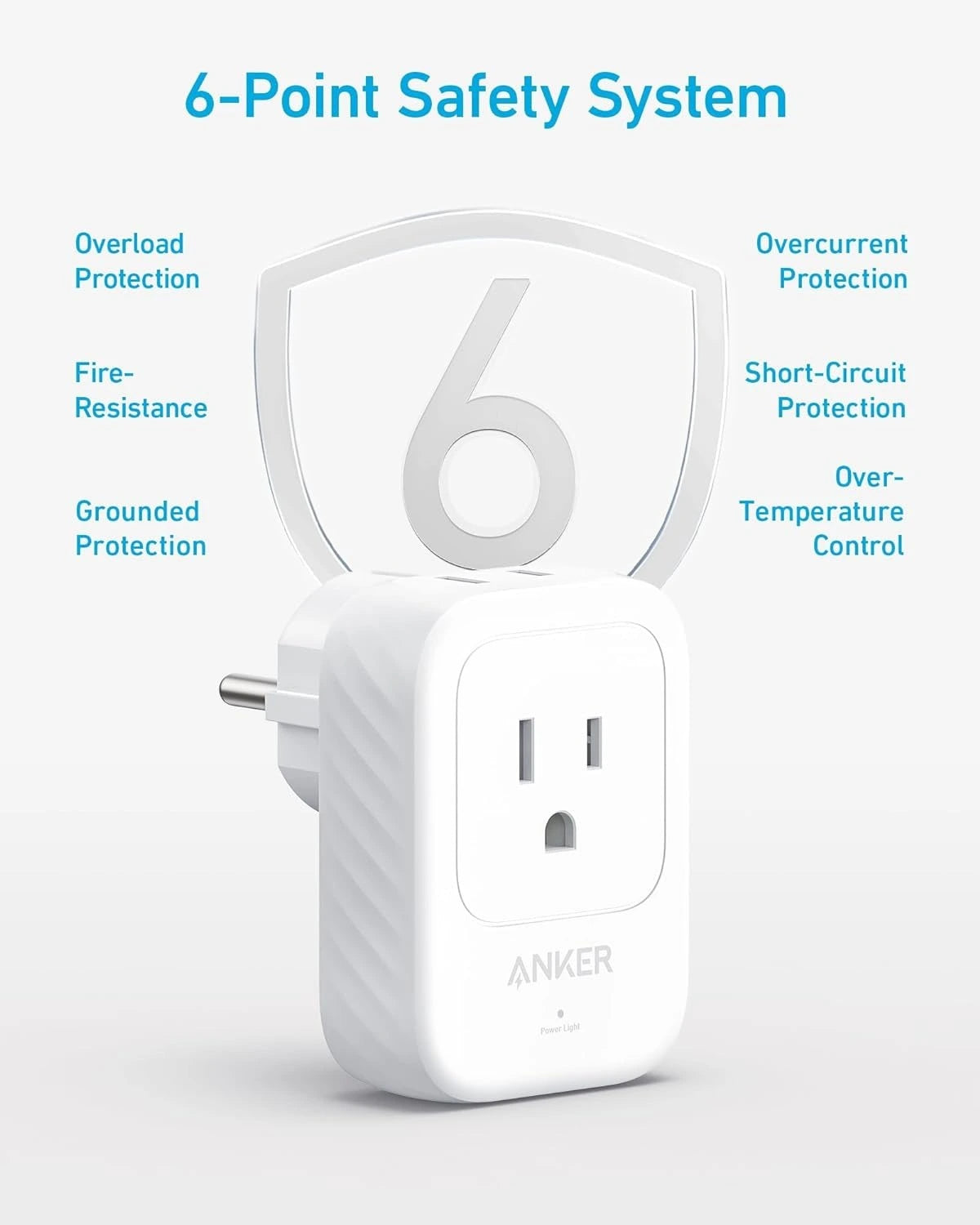 Anker Travel Charger, Universal Power Plug with USB-C & USB-A Ports | شاحن السفر انكور مع منفذين USB-A  ومنفذ USB-C