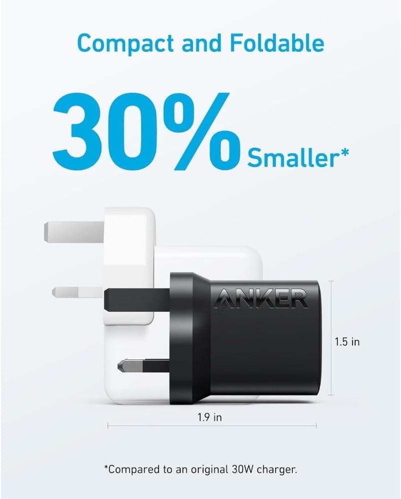 Anker 30W USB-C Fast Wall Charger - شاحن جداري بمنفذ يو اس بي سي بقدرة 30 واط من أنكر