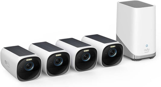 Anker Eufy Security eufyCam S330, 4-Cam Bundle, 4K Solar Wireless Security Cameras | طقم 4 كاميرات مراقبة انكر يوفي كام S330 اللاسلكية, دقة 4k, طاقة شمسية ذاتية