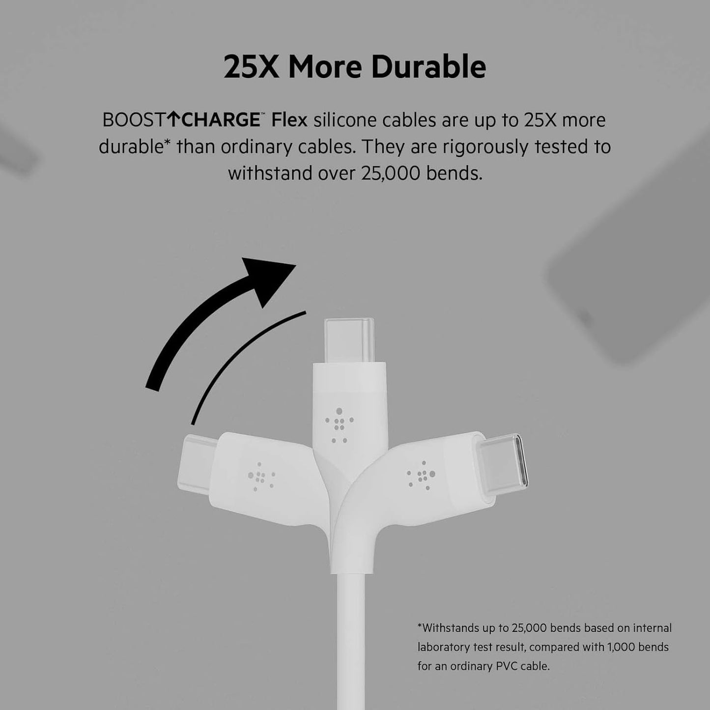 Belkin USB-C to USB-C Silicone Cable 1M - كيبل سيلكون تايب سي الى تايب سي من بيلكن