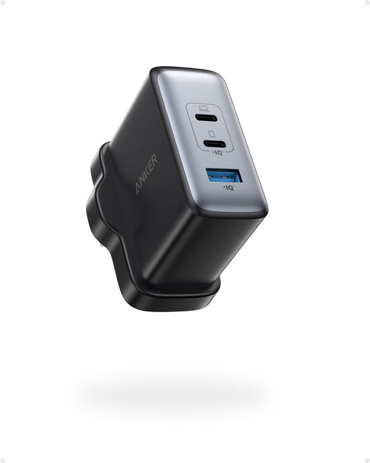 Anker 100W USB C Charger 736 GaN II Charger 3-Port Fast Compact Wall Charger -  شاحن يو اس بي سي 100 واط شاحن 736 جان II شاحن حائط صغير سريع 3 منافذ من انكر