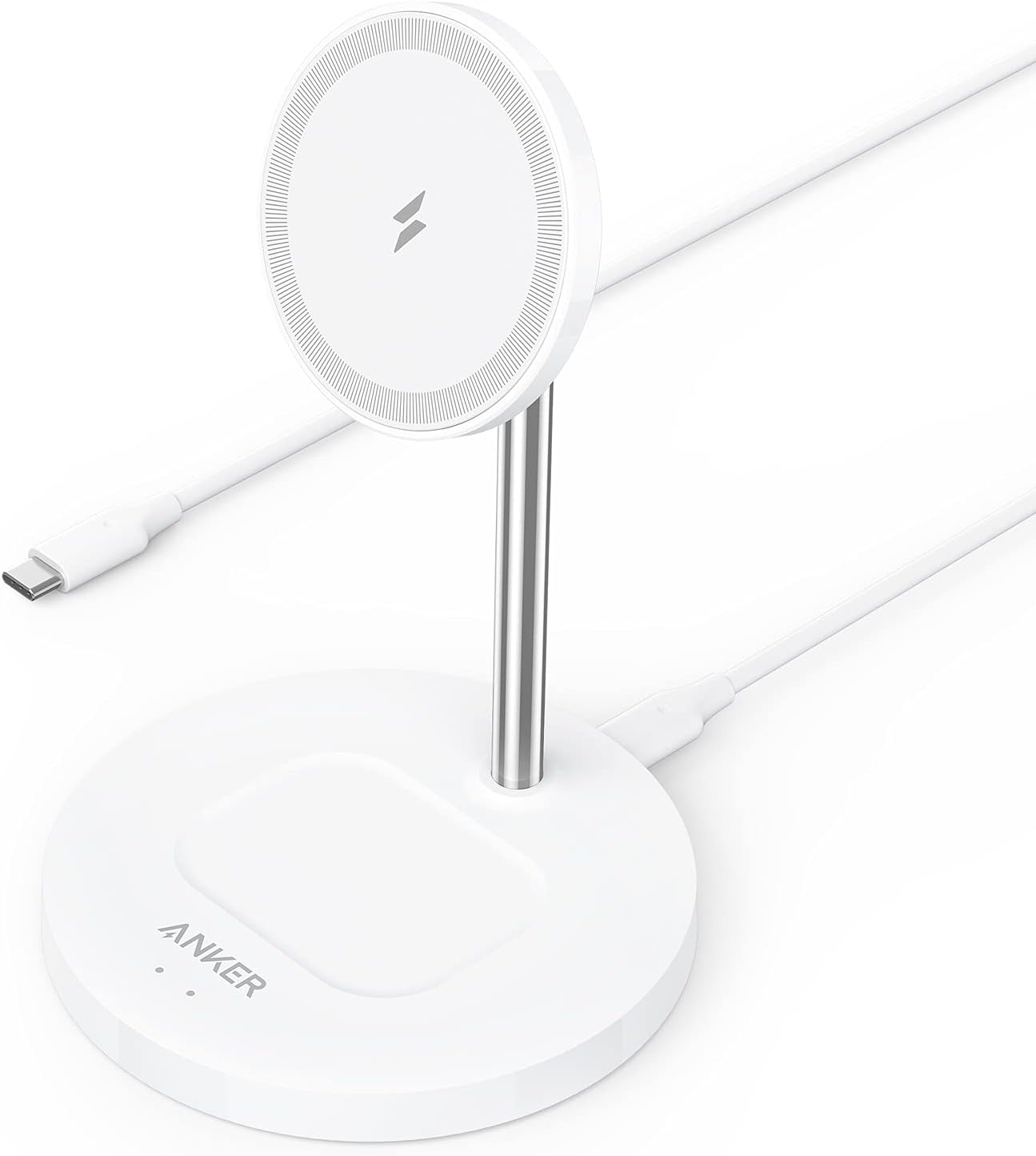 Anker Wireless PowerWave 2 in 1 Magnetic Charging Stand Lite with USB-C Cable - حامل الشحن المغناطيسي أنكر باور ويف 2 في 1 لايت اللاسلكي مع كابل يو اس بي سي