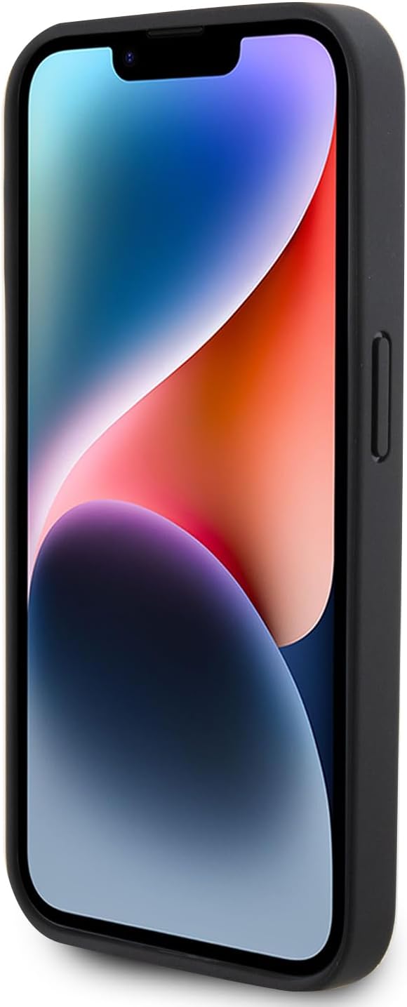 BMW Leather Case, Hot Stamp Logo, Slim Shockproof Cover for iPhone 15 Pro – Black | كفر بي ام دبليو جلدي بنقش حراري وشعار بارز لهاتف ايفون 15 برو, نحيف ومقاوم للصمات, اسود