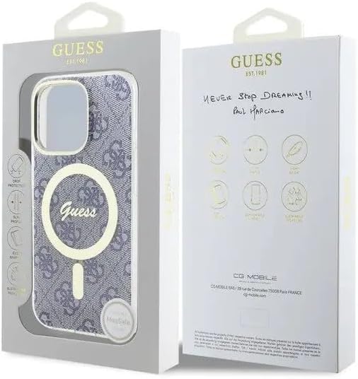 GUESS MagSafe IML Hard Case with 4G Design for iPhone 16 Pro | كفر GUESS بتصميم 4 جي ومتوافق مع ماج سيف لهاتف ايفون 16 برو