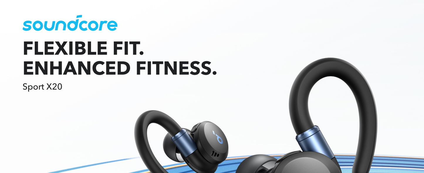 Anker SoundCore Sport X20 In-Ear Bluetooth Wireless Earbuds | سماعات انكر ساوندكور سبورت X20 داخل الاذن, بلوتوث, مقاومة للماء