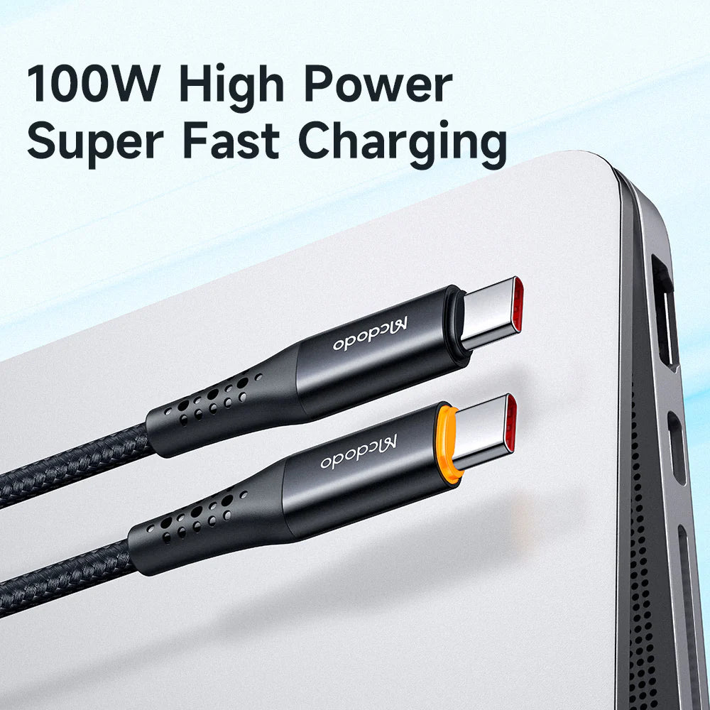 Mcdodo USB-C to USB-C cable PD 100W  1.2m - كيبل يو اس بي سي الى يو اس بي سي سريع الشحن بقدرى 100واط وطول 1.2متر من مكدودو