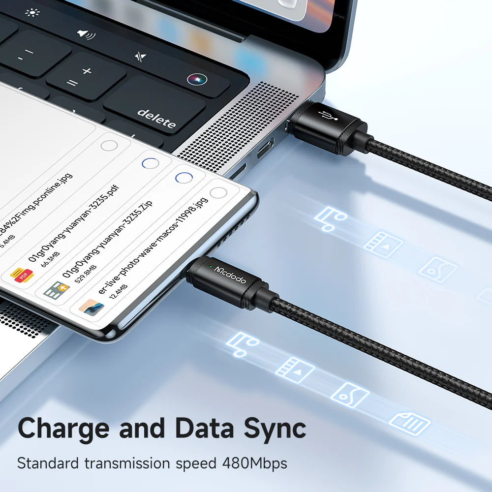 Mcdodo 120W Type-C USB Data Cable 1.5m - كيبل يو اس بي سي بقدرة 120واط وطول 1.5متر