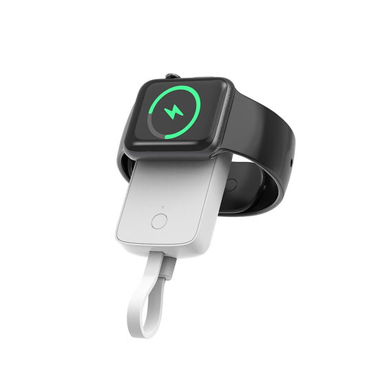WiWU Wi-M22 2 in 1 Wireless Charger & 2000mAh Power Bank for iWatch & Smartphone - شاحن ويوو 2 في 1 لاسلكي وباور بانك 2000ميلي أمبير للساعة الذكية والهاتف