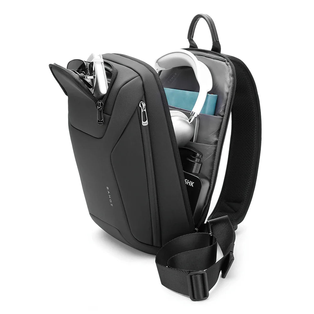 BANGE 8031 Men’s Waterproof Anti-Theft Chest Bag | حقيبة صدر رجالية من بانج, ضد الماء ومضادة للسرقة