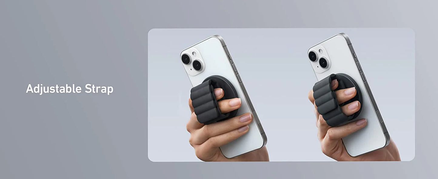 Anker 620 MagGo Phone Grip, Magnetic Dual-Sided Phone Holder and Flexible Strap for iPhone | حامل انكر المغناطيسي ماج جو 620 للهاتف, قبضة مرنة ومغناطيس مزدوج للايفون
