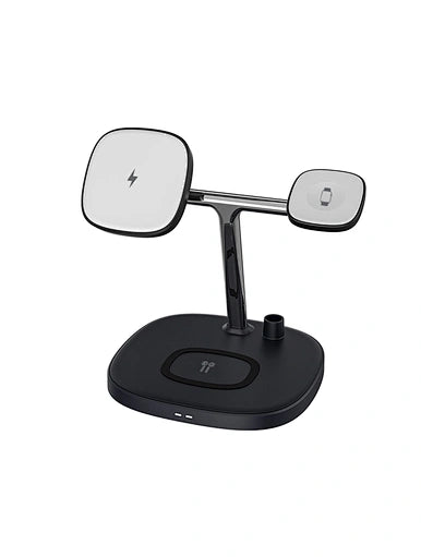 WiWU 4 in 1 Wireless Magsafe Phone Stand Fast Charging Charger - شاحن 4 في 1 اللاسلكي السريع مع حامل الهاتف المغناطيسي من ويوو