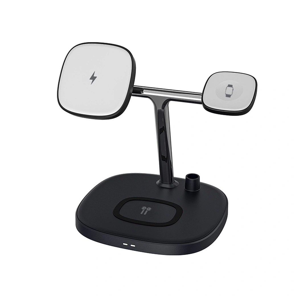 شاحن ويوو 4 في 1 اللاسلكي السريع, متوافق مع ماج سيف  | WiWU 4 in 1 Wireless Magsafe Phone Stand Fast Charging Charger