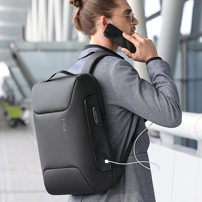 حقيبة لابتوب بانجي للاعمال والسفر 15.6 بوصة مع منفذ يو اس بي وشفرة TSA - اسود | BANGE Laptop Business Travel Backpack 15.6" with USB Charger & TSA Lock – Black