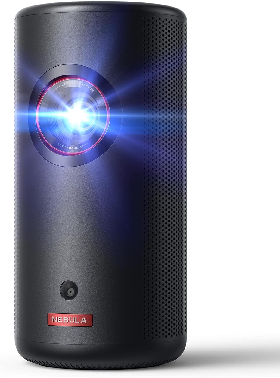 NEBULA Anker Capsule 3 Laser 1080p Mini Projector Smart Portable Projector with Wi-Fi - جهاز عرض صغير نيبولا أنكر كبسول 3 ليزر 1080 بكسل جهاز عرض ذكي محمول مع واي فاي
