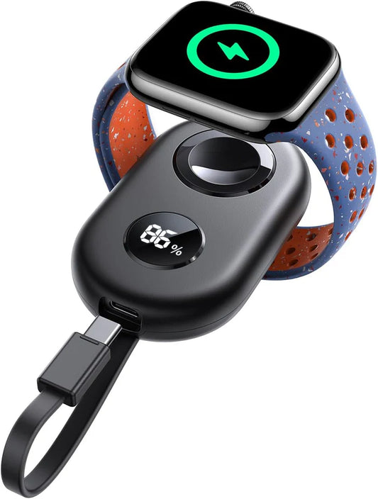شاحن جويرووم لاسلكي محمول للساعات الذكية بسعة 2000 مللي امبير - اسود | JOYROOM JR-W09 2000mAh Portable Wireless Watch Charger - Black