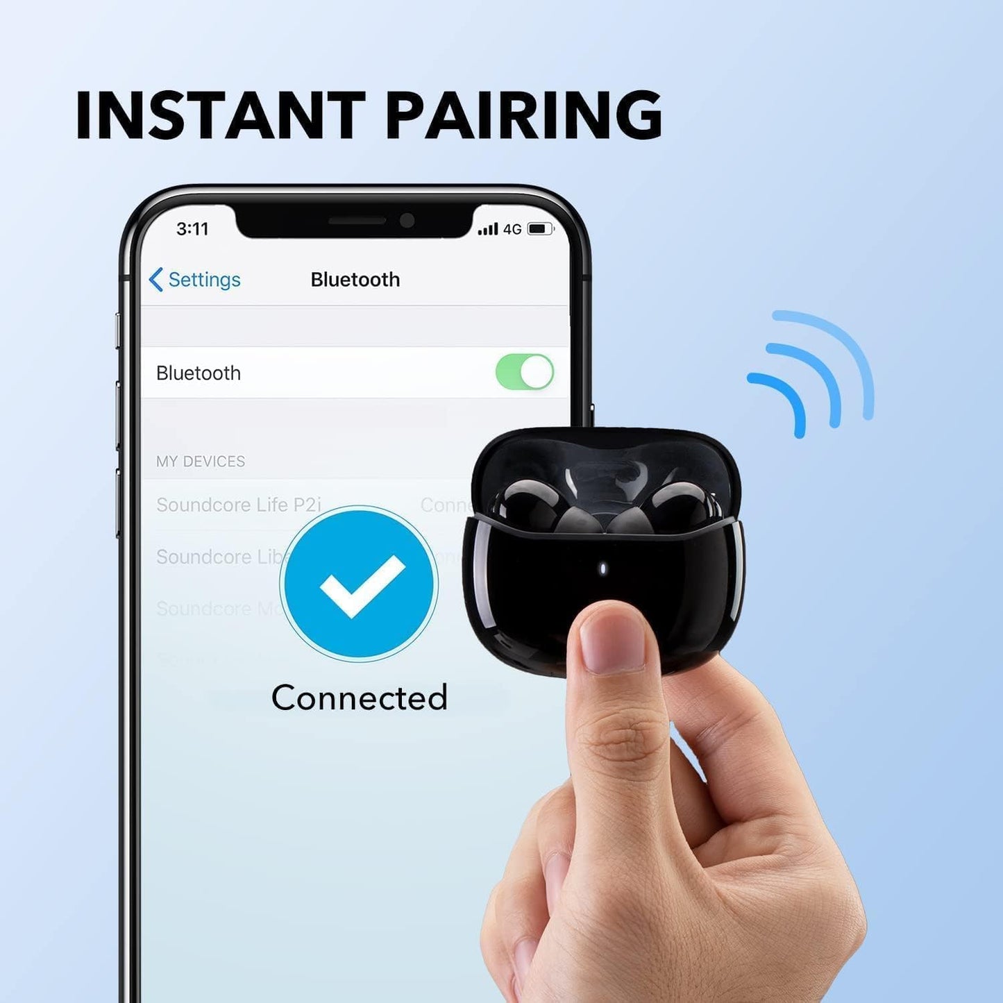 Soundcore by Anker Life P2i True Wireless Earbuds Bluetooth 5.2 - ساوند كور سماعات اذن لاسلكية لايف بي 2 اي من انكر بلوتوث  5.2