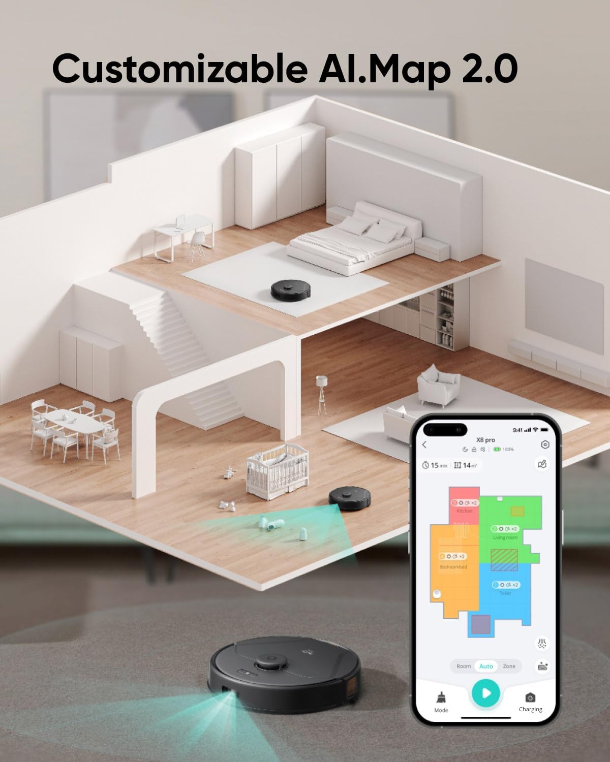 Anker Eufy X8 Pro Robot Vacuum Cleaner with Mop and Self-Empty Station | روبوت التنظيف انكر يوفي X8 برو مع محطة تفريغ ذاتي