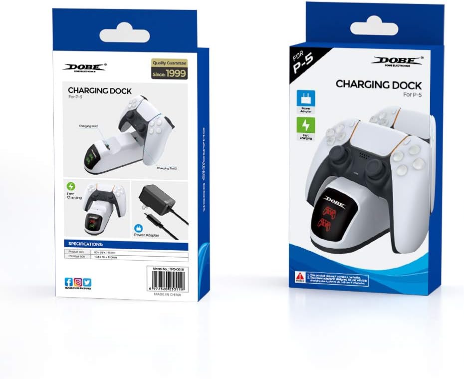 قاعدة شحن Dobe TP5-0515B - Charging Stand - For PS5 - White