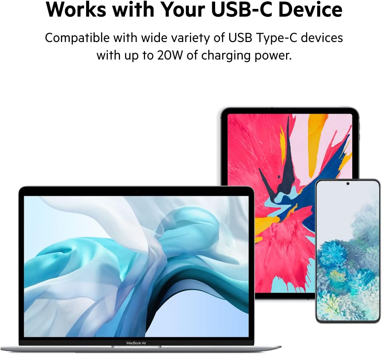 Belkin BoostCharge USB-C Wall Charger 20W  USB-C Cable with Lightning Connector - شاحن جداري يو اس بي سي بوست شارجر بقوة 20 واط مع كابل يو اس بي سي إلى موصل لايتننج من بيلكن