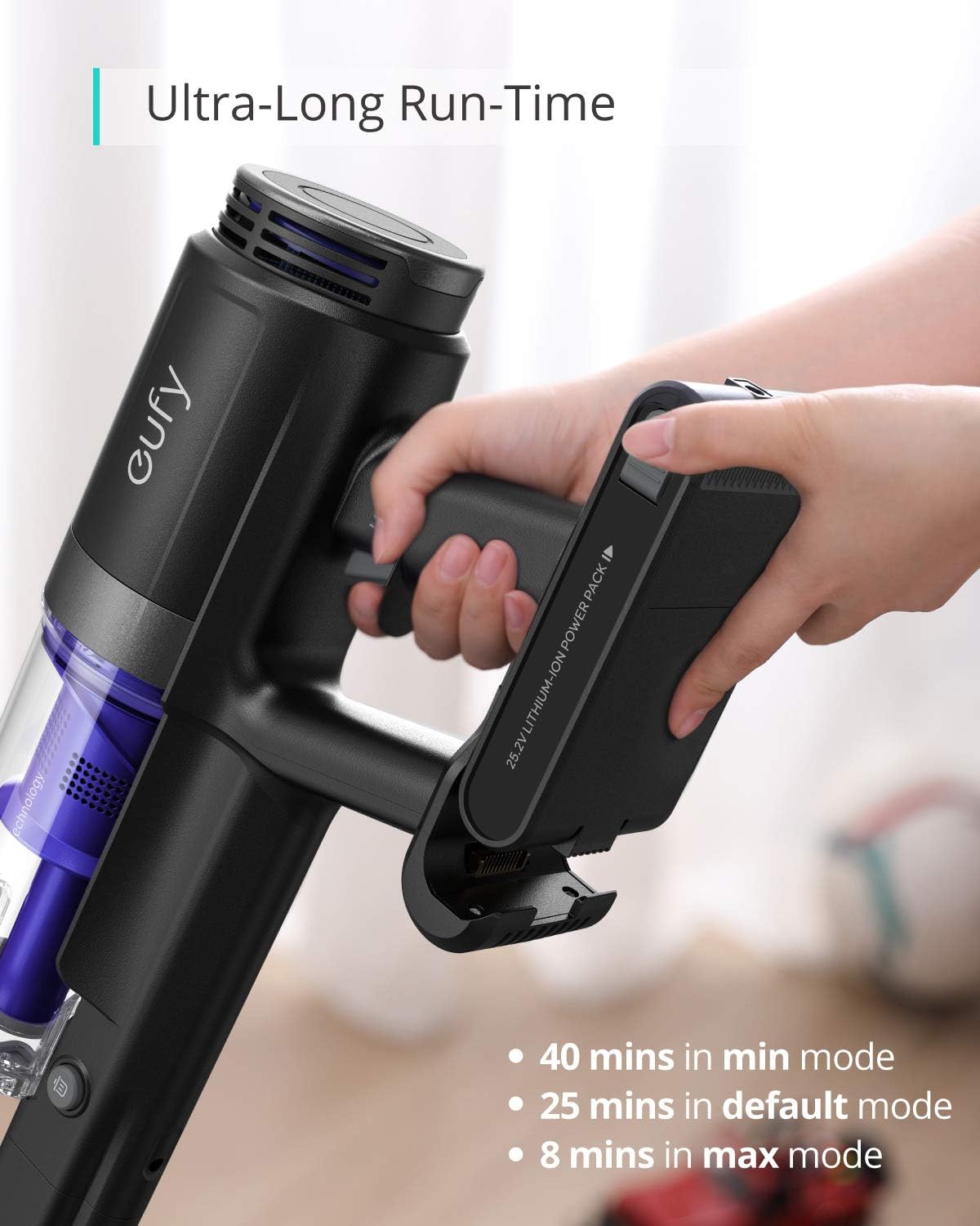Eufy by Anker HomeVac S11 Go Cordless Stick Vacuum Cleaner Cordless 120W - يوفي مكنسة كهربائية هوم فاك  جو لاسلكية خفيفة الوزن بدون اسلاك بقوة شفط 120 واط من أنكر