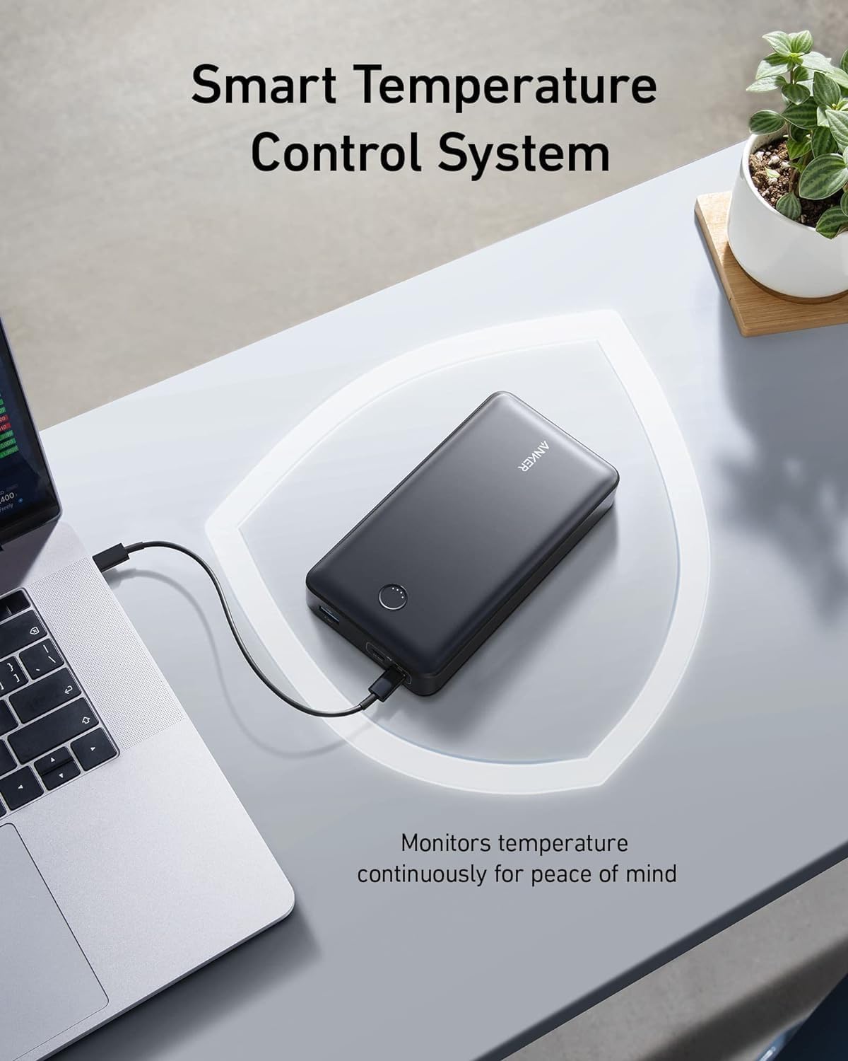 انكر باور بانك شاحن محمول بسعة 24000ميلي أمبير بقدرة 65 واط - Anker Power Bank 24,000mAh Portable Charger 65W Battery Pack