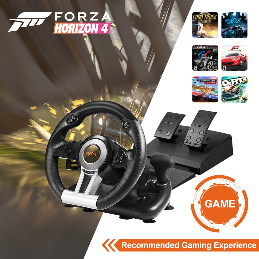 عجلة قيادة ألعاب PXN V3 Pro - أسود | PXN V3 Pro - Gaming Steering Wheel - Black