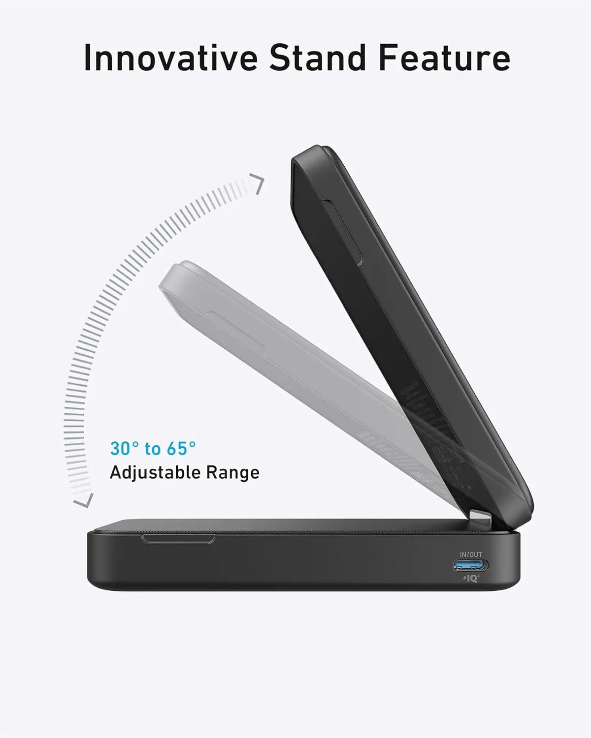 باور بانك انكر ماج جو المغناطيسي اللاسلكي بسعة 6600 مللي امبير وبقدرة شحن 15 واط - اسود | Anker MagGo Qi2 Wireless Power Bank 6600mAh 15W – Black