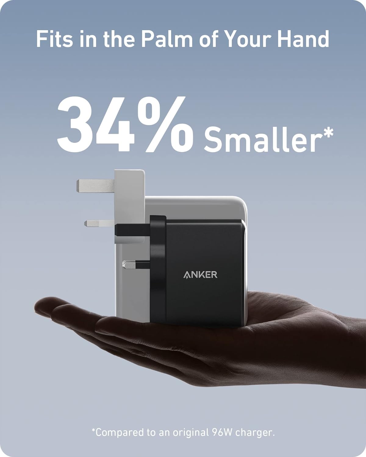 Anker 100W USB C Charger 736 GaN II Charger 3-Port Fast Compact Wall Charger -  شاحن يو اس بي سي 100 واط شاحن 736 جان II شاحن حائط صغير سريع 3 منافذ من انكر