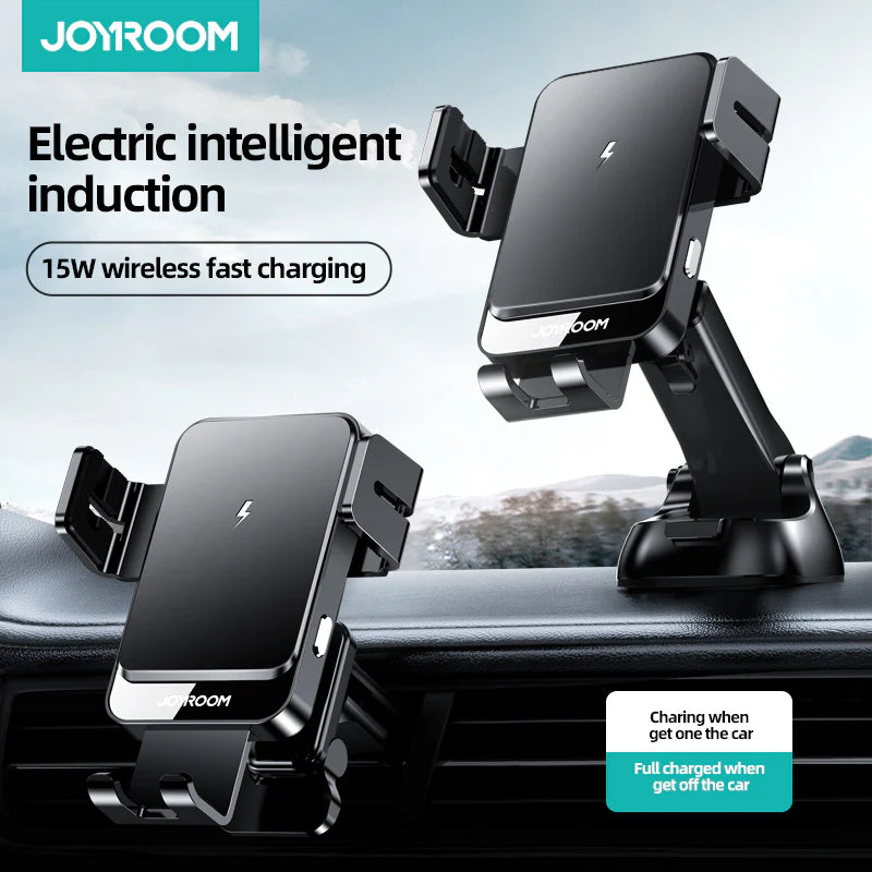 JOYROOM JR-ZS219 Three-axis Electric Wireless Charging Car Holder - JOYROOM JR-ZS219 حامل جوال سيارة كهربائي ثلاثي المحاور مع شحن لاسلكي
