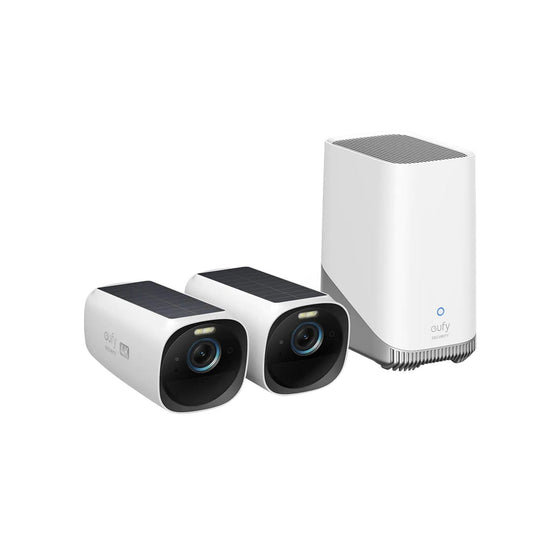 Eufy Cam by Anker 3 2-Cam Kit Outdoor Wireless 4K Camera with Integrated Solar Panel -  يوفي كاميرا لاسلكية خارجية كاميرا 4ك مع لوحة شمسية مدمجة من أنكر