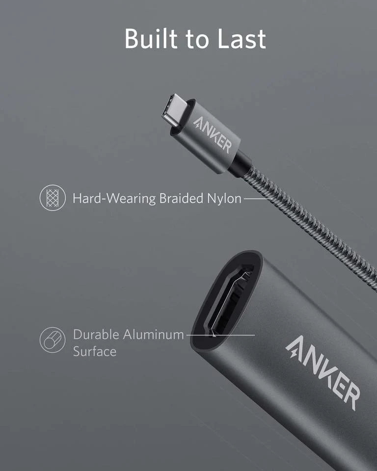 Anker 310 USB-C to HDMI Adapter, 4K@60Hz | انكر محول يو اس بي سي الى اج دي ام اي, بدقة 4K