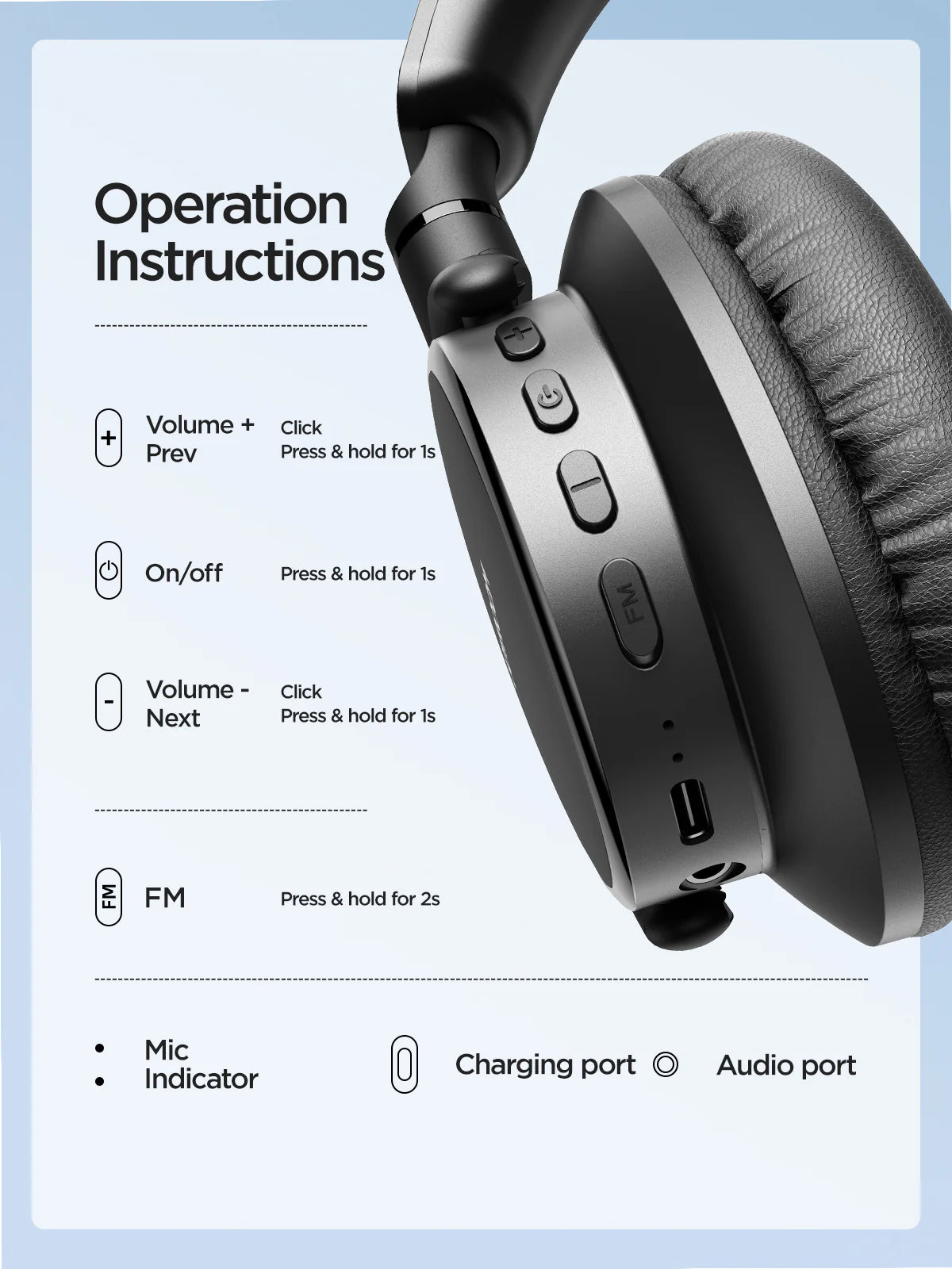 JOYROOM JR-OH1 Wireless Headphones - سماعة جويروم اللاسلكية